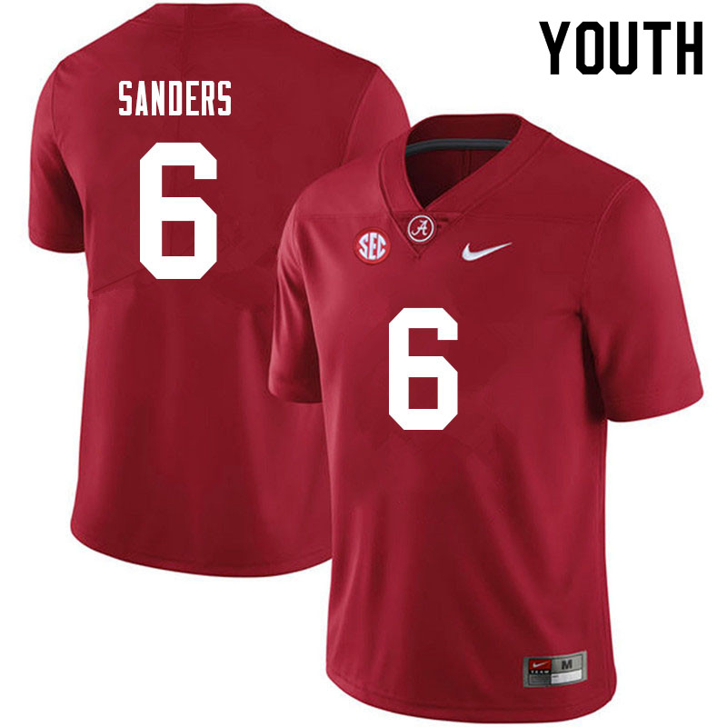 Youth #6 Trey Sanders Alabama Crimson Tide College Football Jerseys Sale-Black